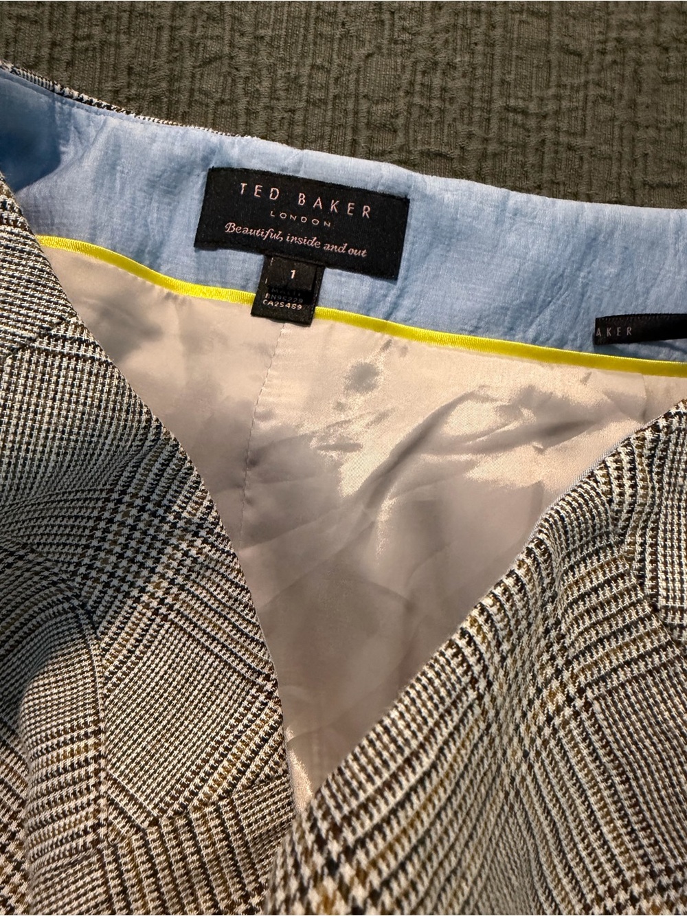 Ted Baker High Waist Plaid Shorts in Black, White and Tan Classy Preppy